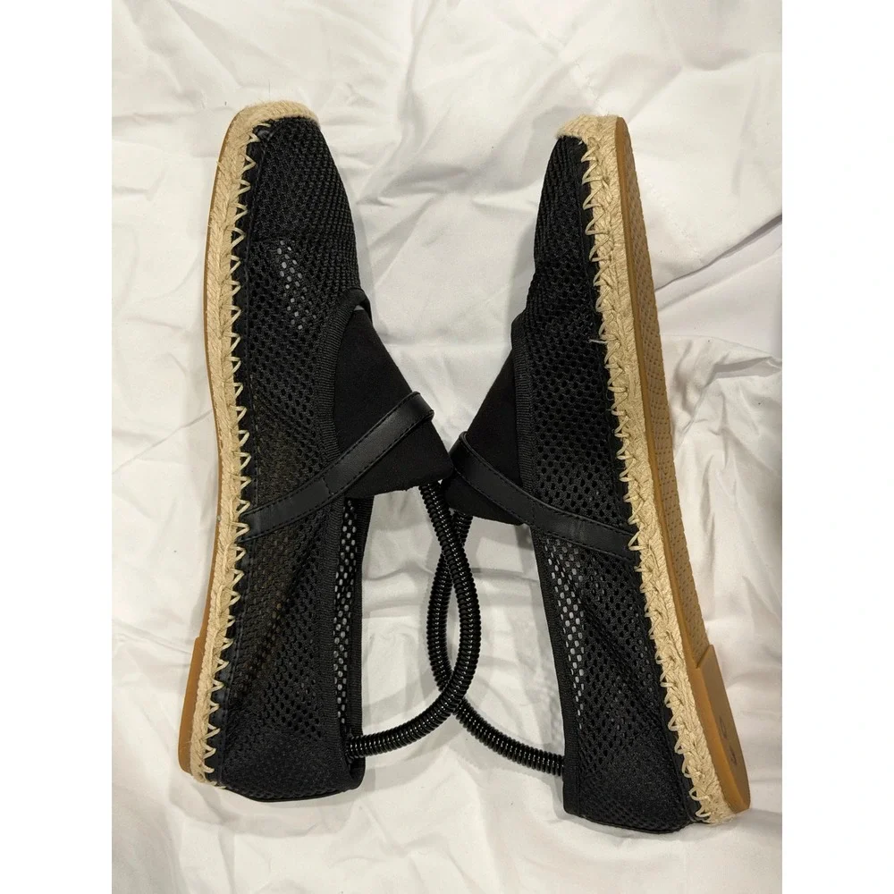 Michael Kors Black Mesh‎ Mary Jane Espadrille Flats MK Logo 10 Resortwear 106-09